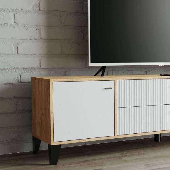 Тумба ТВ Парус-10 (ТЭКС) Дуб Крафт золотой/Карбон Фарфор