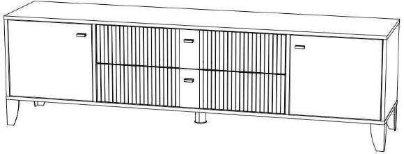 Тумба ТВ Парус-10 (ТЭКС) Дуб Крафт золотой/Карбон Фарфор