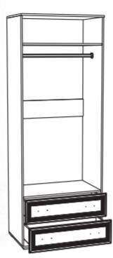 Шкаф двухстворчатый с зеркалом ЛШ-23 Ливорно (Дуб сонома)