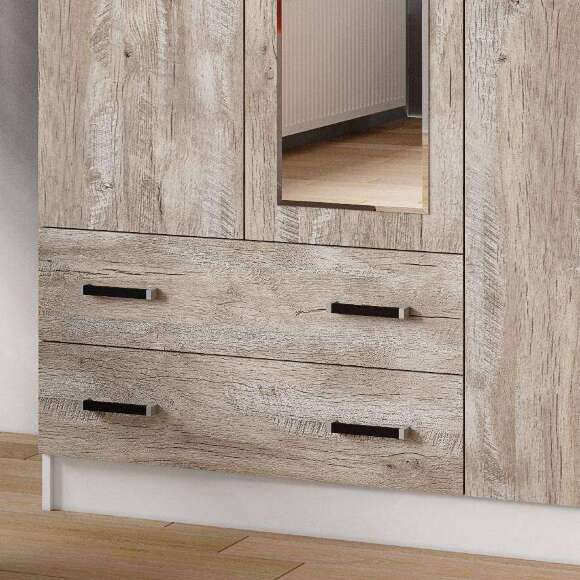 Шкаф трехдверный с зеркалом 1200 Лагуна (ТЭКС) Дуб Юкон Шкаф трехдверный с зеркалом 1200 Лагуна (ТЭКС) Дуб Юкон