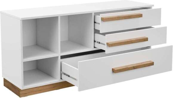 Адель М8 ТВ тумба-комод Белый / Дуб Вотан