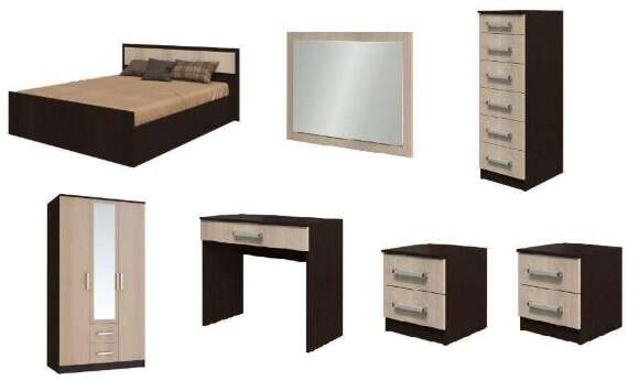 Спальня Фиеста БТС (Венге) Вариант 2 Спальня Фиеста БТС (Венге) Вариант 2