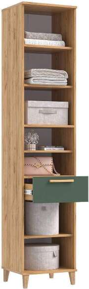 Прихожая Ирис, Браш Мени Грин, Дуб Крафт. Комплект 5