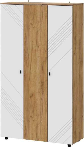 Шкаф трехстворчатый Байкал, Дуб Золотой, Белый матовый
