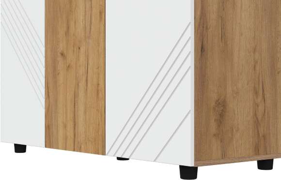 Шкаф трехстворчатый Байкал, Дуб Золотой, Белый матовый