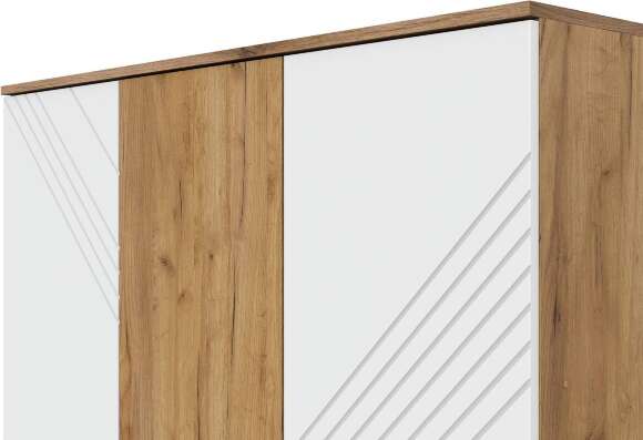 Шкаф трехстворчатый Байкал, Дуб Золотой, Белый матовый