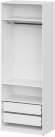 Шкаф распашной с наполнением (3 полки + 2 ящика + штанга) ШК 5 (800), Белый