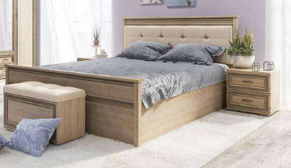 Кровать 160х200 с ортопедическим основанием ЛКР-1 Ливорно DOMANI (Дуб сонома)