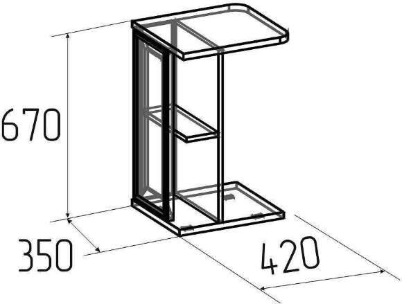 Стол приставной Аурелио 17 (Глазов) Антрацит
