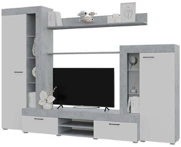 Гостиная Дельта (Горизонт) Белый / Бетон