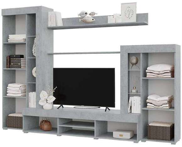 Гостиная Дельта (Горизонт) Белый / Бетон