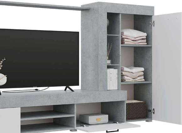 Гостиная Дельта (Горизонт) Белый / Бетон