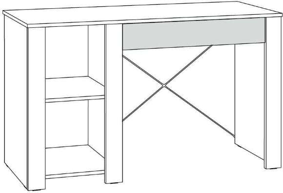 Джастин Стол письменный 12.154 белый/дуб белый