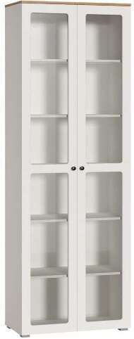 Остин Шкаф-витрина 16.394.02 белый/дуб золотой