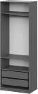 Шкаф распашной с наполнением (3 полки + 2 ящика + штанга) ШК 5 (800), Графит