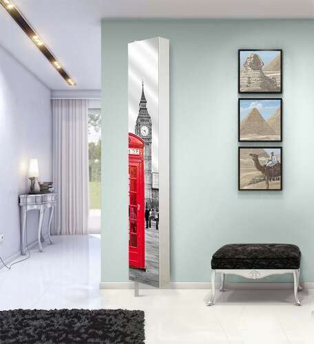 Поворотный шкаф Shelf.On Лупо Шелф Арт с рисунком на зеркале Лондон art.5486