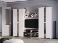 Гостиная модульная Флоренция, Ясень белый. Комплект 1