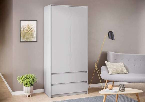 Шкаф двухстворчатый Айден серый