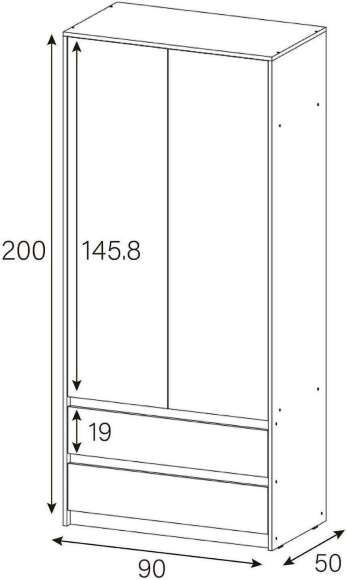 Шкаф двухстворчатый Айден серый
