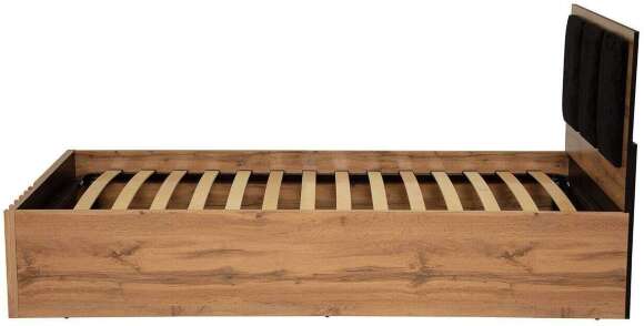 Кровать одинарная Либерти 51.24 с ортопедическим основанием Дуб Вотан/Черный