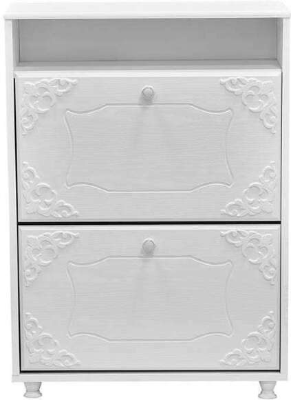 Тумба под обувь 2-х секционная Италия ИТ-23 белое дерево Тумба под обувь 2-х секционная Италия ИТ-23 белое дерево