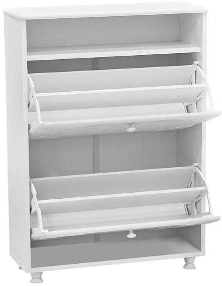 Тумба под обувь 2-х секционная Италия ИТ-23 белое дерево Тумба под обувь 2-х секционная Италия ИТ-23 белое дерево