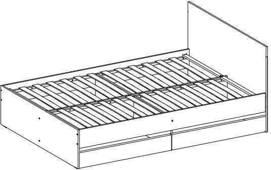 Кровать с ящиками 140х200 Лори  (MLK) Дуб сонома/Белый Кровать с ящиками 140х200 Лори  (MLK) Дуб сонома/Белый
