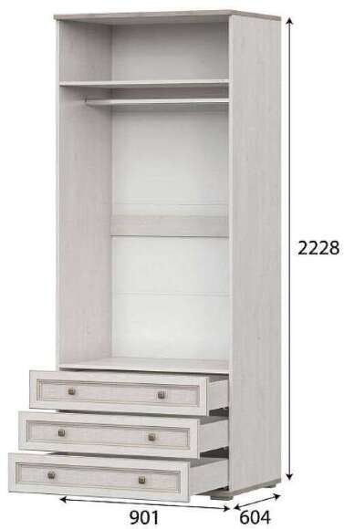 Шкаф двухстворчатый с ящиками Александрия ШК-208 Шкаф двухстворчатый с ящиками Александрия ШК-208