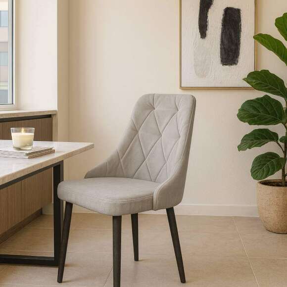 Стул "Граф" черный матовый Томми 08 серый