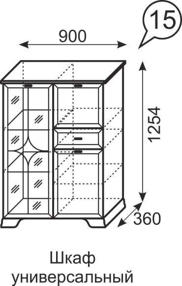 Шкаф универсальный Венеция 15 Ижмебель Шкаф универсальный Венеция 15 Ижмебель