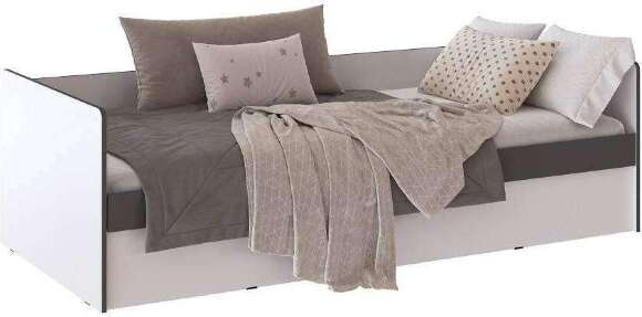 Кровать с подъёмным механизмом Асцелла 90х200, Белый, Графит серый Кровать с подъёмным механизмом Асцелла 90х200, Белый, Графит серый