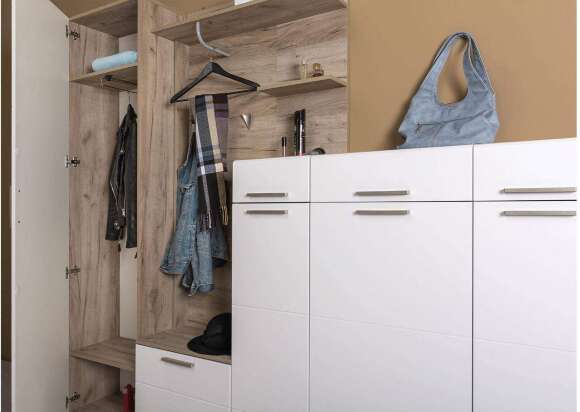 Комод Лайн 13.121, Дуб серый, Белый Комод Лайн 13.121, Дуб серый, Белый