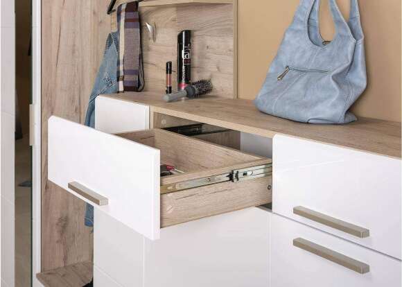 Комод Лайн 13.121, Дуб серый, Белый Комод Лайн 13.121, Дуб серый, Белый