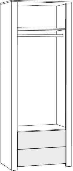 Джастин Шкаф для одежды 13.339 белый/дуб белый Джастин Шкаф для одежды 13.339 белый/дуб белый