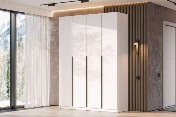 Шкаф распашной с наполнением (13 полок + 2 ящика) ШК 5 (1600), Белый