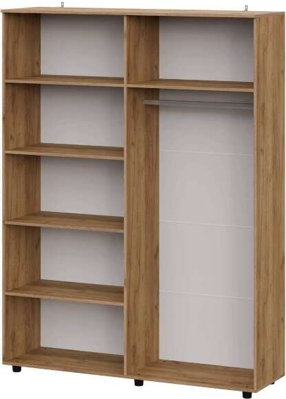 Шкаф четырехстворчатый Байкал, Дуб Золотой, Белый матовый