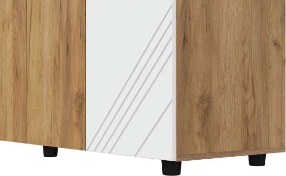 Шкаф четырехстворчатый Байкал, Дуб Золотой, Белый матовый