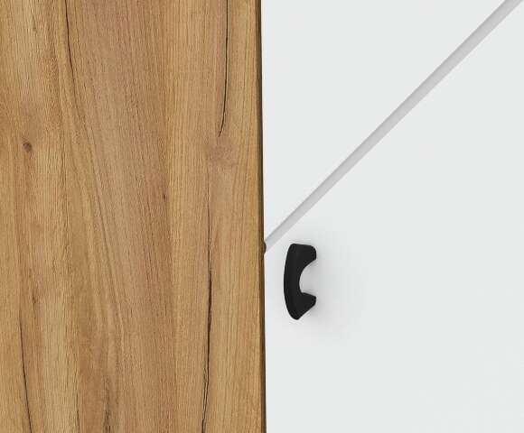 Шкаф четырехстворчатый Байкал, Дуб Золотой, Белый матовый