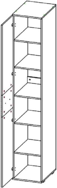 Сити 1 шкаф Белая Аляска / Черный Сити 1 шкаф Белая Аляска / Черный