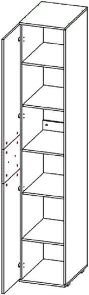 Сити 1 шкаф Белая Аляска / Черный Сити 1 шкаф Белая Аляска / Черный