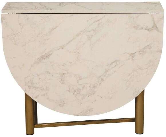 Стол обеденный 42.41 Октава Белый мрамор/металл золотой