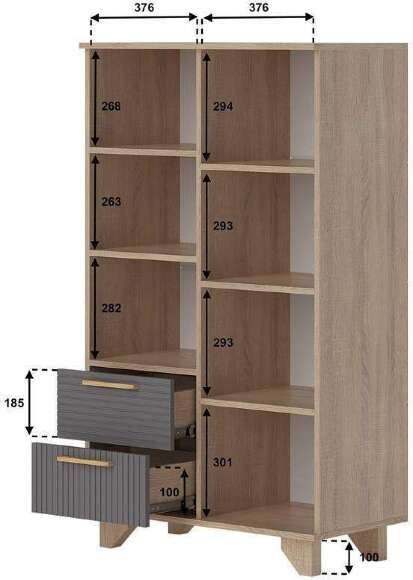 Ньёрд Шкаф 800 Дуб Сонома/Черника Ньёрд Шкаф 800 Дуб Сонома/Черника