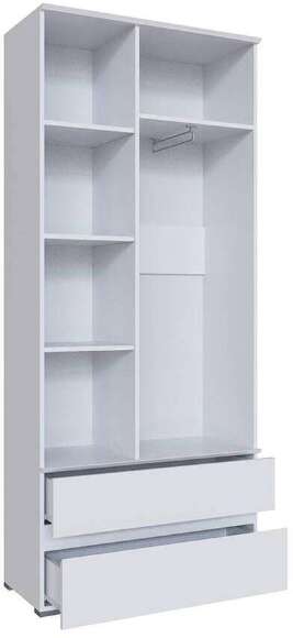 Шкаф двухстворчатый с ящиками Плейона (ТЭКС) Белый