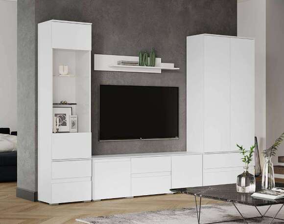 Шкаф двухстворчатый с ящиками Плейона (ТЭКС) Белый