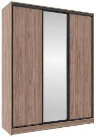 Шкаф-купе трехдверный с зеркалом 1800 Домашний Дуб табачный Craft