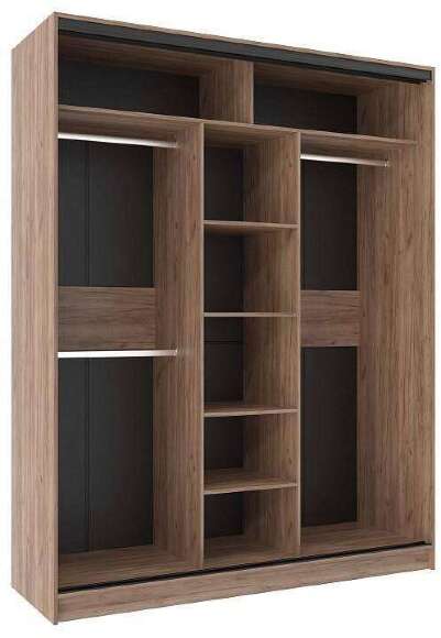 Шкаф-купе трехдверный с зеркалом 1800 Домашний Дуб табачный Craft