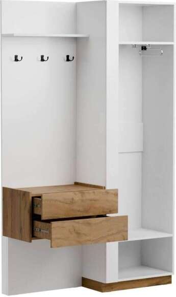 Адель Прихожая правая Белый / Дуб Вотан Адель Прихожая правая Белый / Дуб Вотан