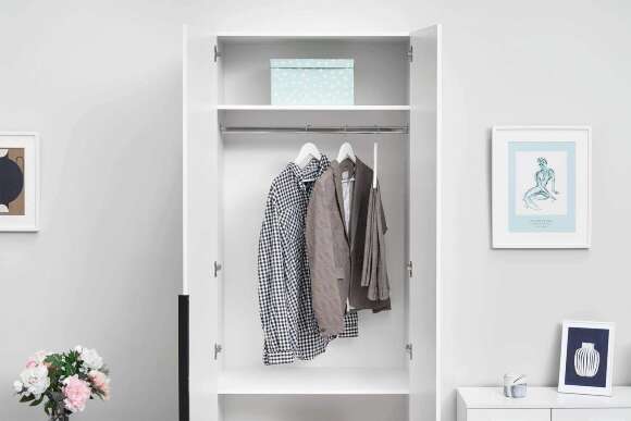 Шкаф распашной с наполнением (3 полки + штанга) ШК 5 (800), Белый