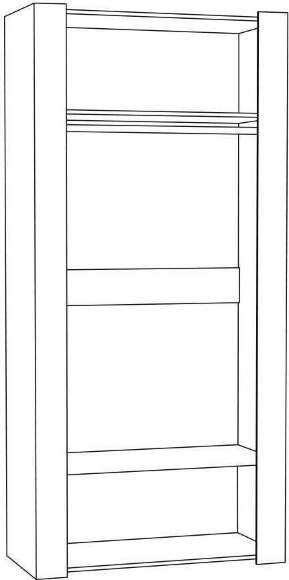 Шкаф для одежды Амели 13.133, Шулковый камень;Бетон Чикаго
