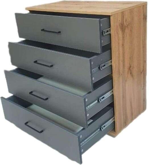 Бруно Комод широкий Дуб Вотан / Серый графит Бруно Комод широкий Дуб Вотан / Серый графит